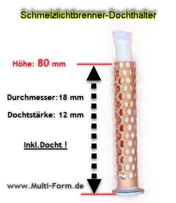Schmelzlichtbrenner aus Kupfer, 80 × 18 mm für Schmelzfeuer-Schalen